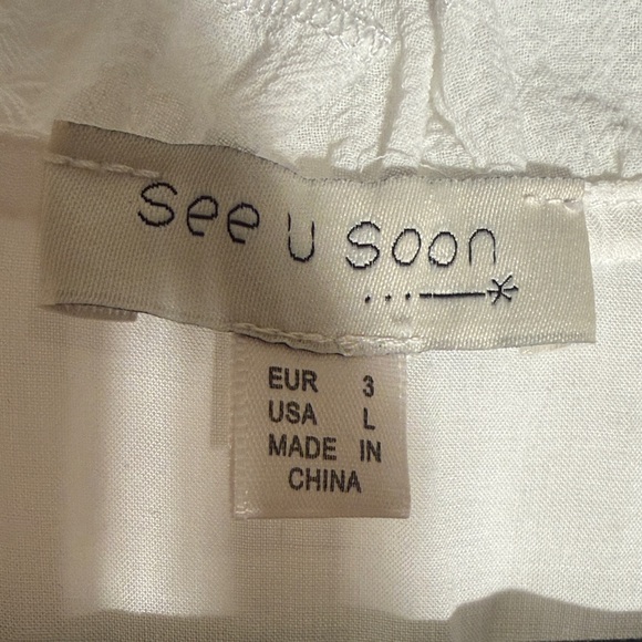 Anthropologie Cream White Maxi Dress Black Embroidery - Picture 5 of 12